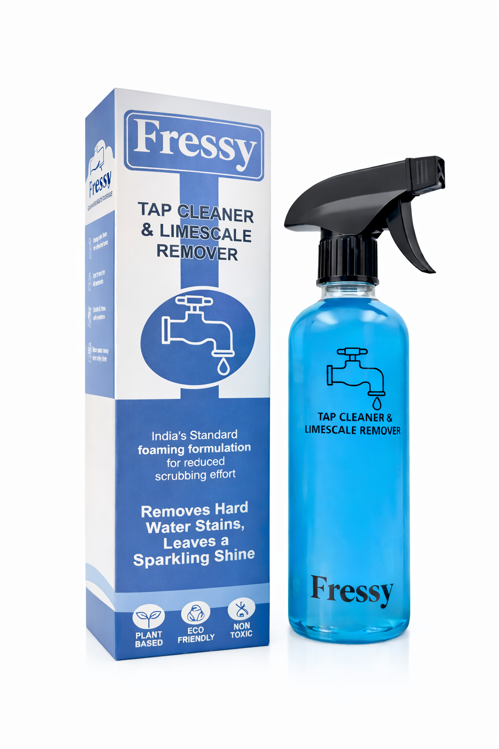 Tap Cleaner & Limescale Remover | Hard Water Stain Spray Foaming for Reduced Scrubbing Effort, Non-Toxic | 500ml | All Purpose Cleaner Suitable for Bathroom, Tap, Shower, Tiles, Mirror