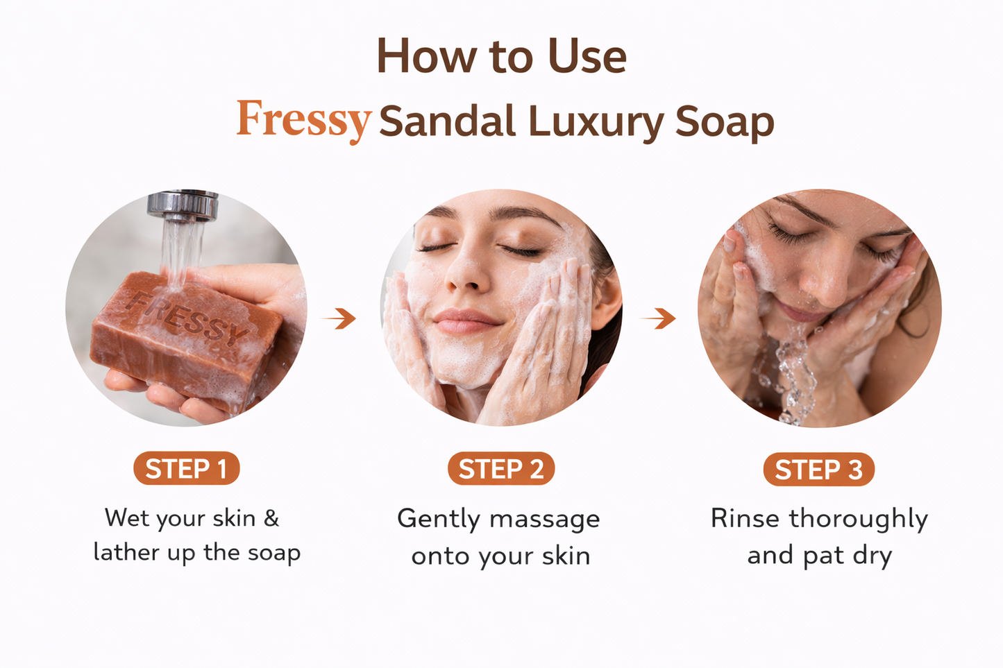 Fressy Sandal Luxury Soap – Goat Milk, Sandalwood & Moccan | Premium Aroma, Anti-Aging & Natural Glow Herbal Bathing Bar | 100g