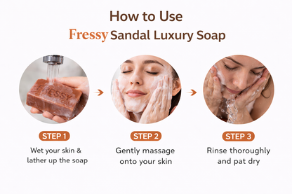 Fressy Sandal Luxury Soap – Goat Milk, Sandalwood & Moccan | Premium Aroma, Anti-Aging & Natural Glow Herbal Bathing Bar | 100g