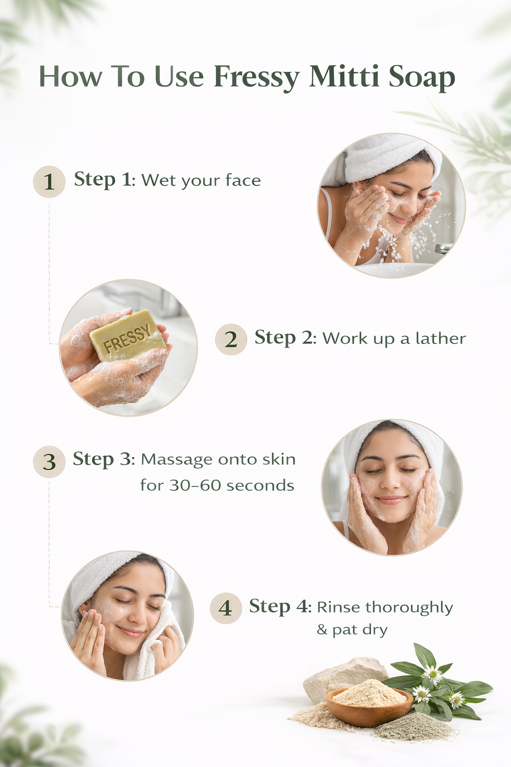 Fressy Mitti Soap – Multani Mitti & French Green Clay Detox Bathing Bar | Deep Pore Cleansing & Oil-Control Soap | 100g