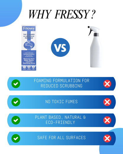 Tap Cleaner & Limescale Remover | Hard Water Stain Spray Foaming for Reduced Scrubbing Effort, Non-Toxic | 500ml | All Purpose Cleaner Suitable for Bathroom, Tap, Shower, Tiles, Mirror