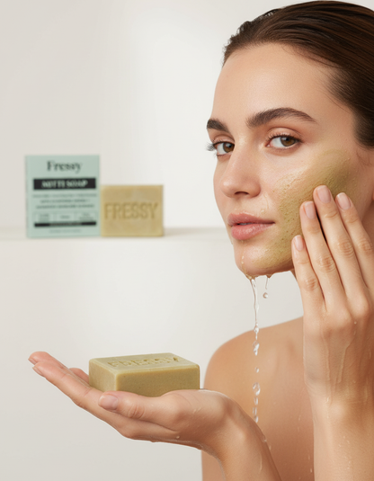 Fressy Mitti Soap – Multani Mitti & French Green Clay Detox Bathing Bar | Deep Pore Cleansing & Oil-Control Soap | 100g